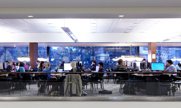 Students in the learning commons